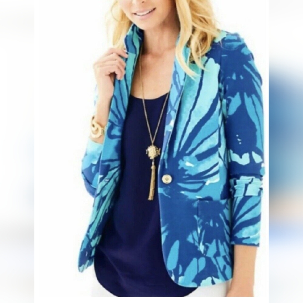 Lilly Pulitzer Tess Blazer Blue Ponte Knit